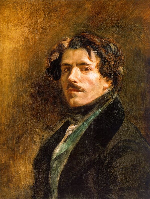 Autoportrait au gilet vert d'Eugène Delacroix, peintre romantique français, vers 1837, conservé au Louvre