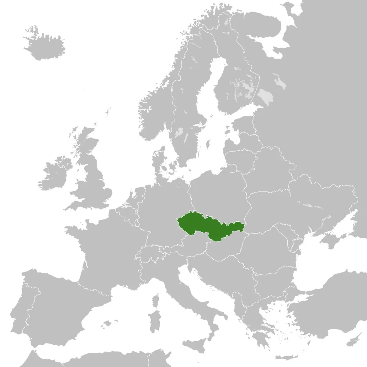 Carte de la République fédérative tchèque et slovaque en 1992 avant sa dissolution