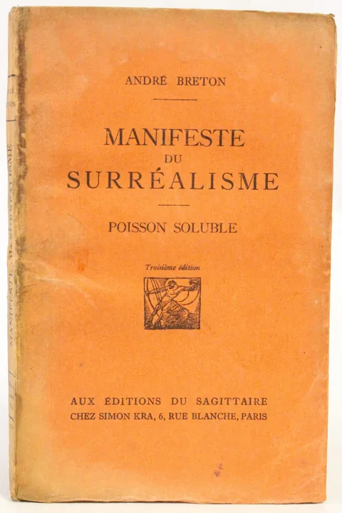 Couverture de l'édition originale du Manifeste du surréalisme d'André Breton publié le 15 octobre 1924