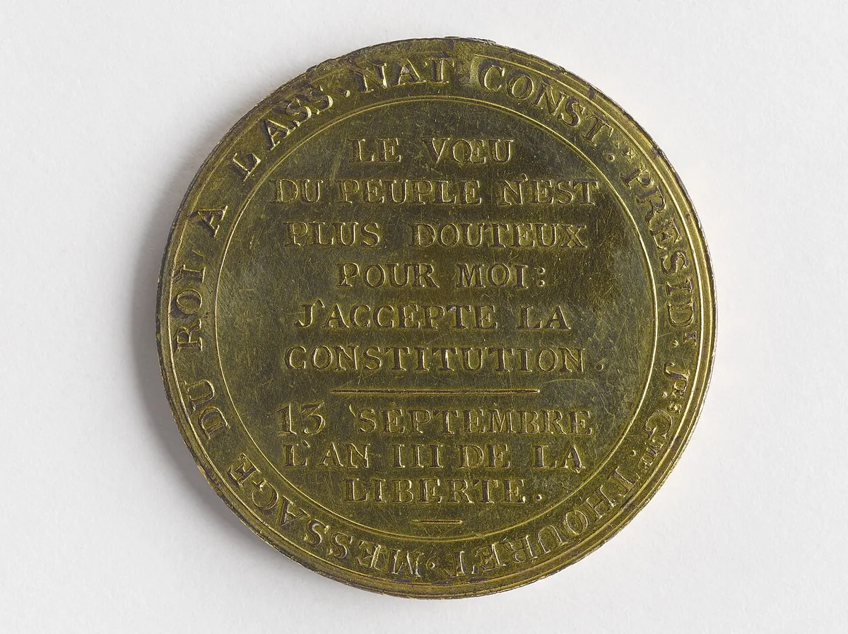 Estampe du serment de Louis XVI à la Constitution de 1791, devenant roi des Français