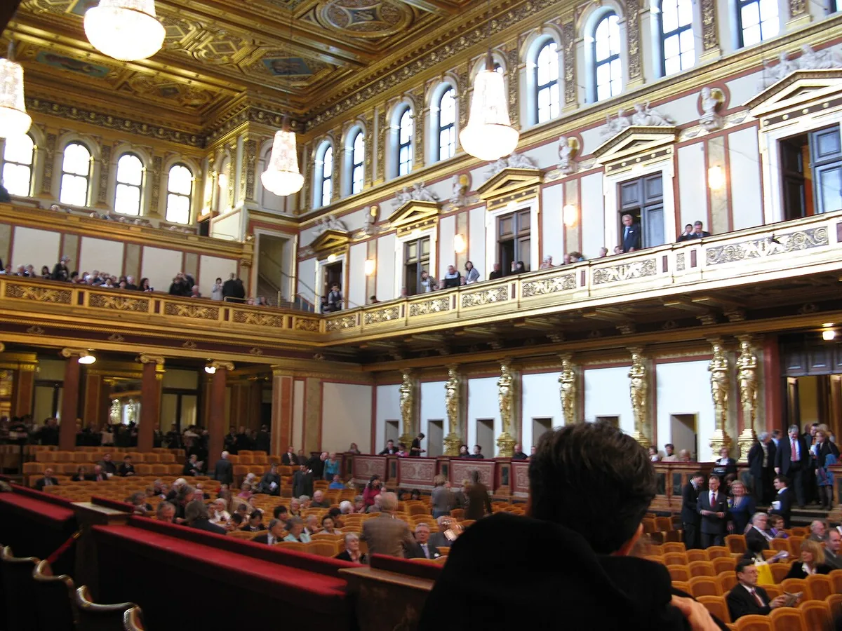Façade du Musikverein de Vienne, salle majeure de la musique classique