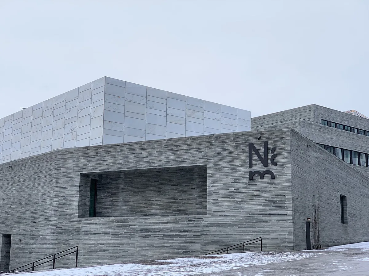 Façade du nouveau bâtiment du Musée national de Norvège à Oslo, inauguré en 2022, qui abrite Le Cri