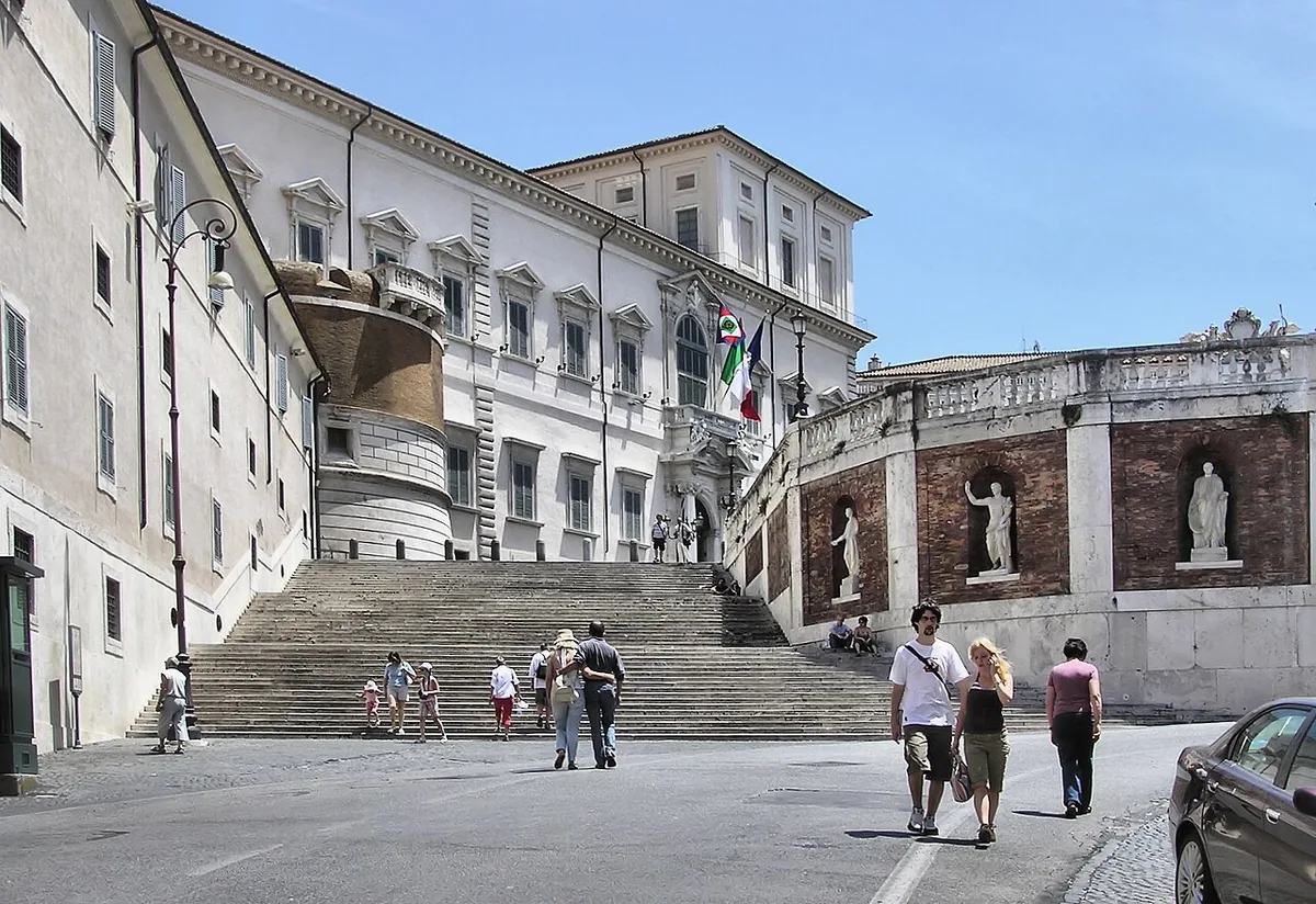 Façade du palais du Quirinal à Rome, résidence officielle du président de la République italienne