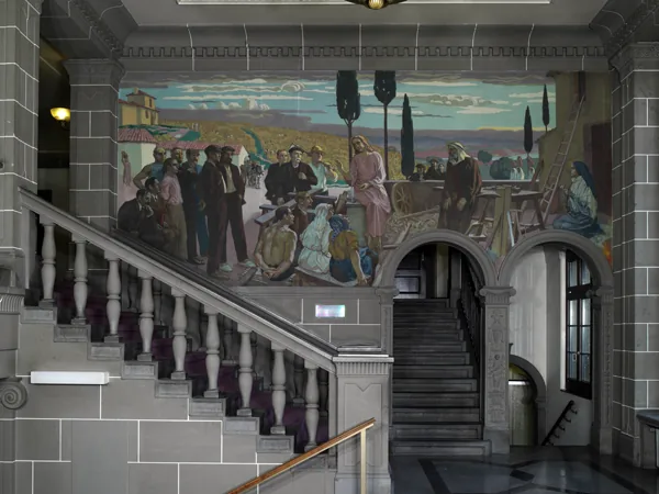 Fresque murale de Maurice Denis dans le Centre William Rappard, célébrant la dignité du travailleur