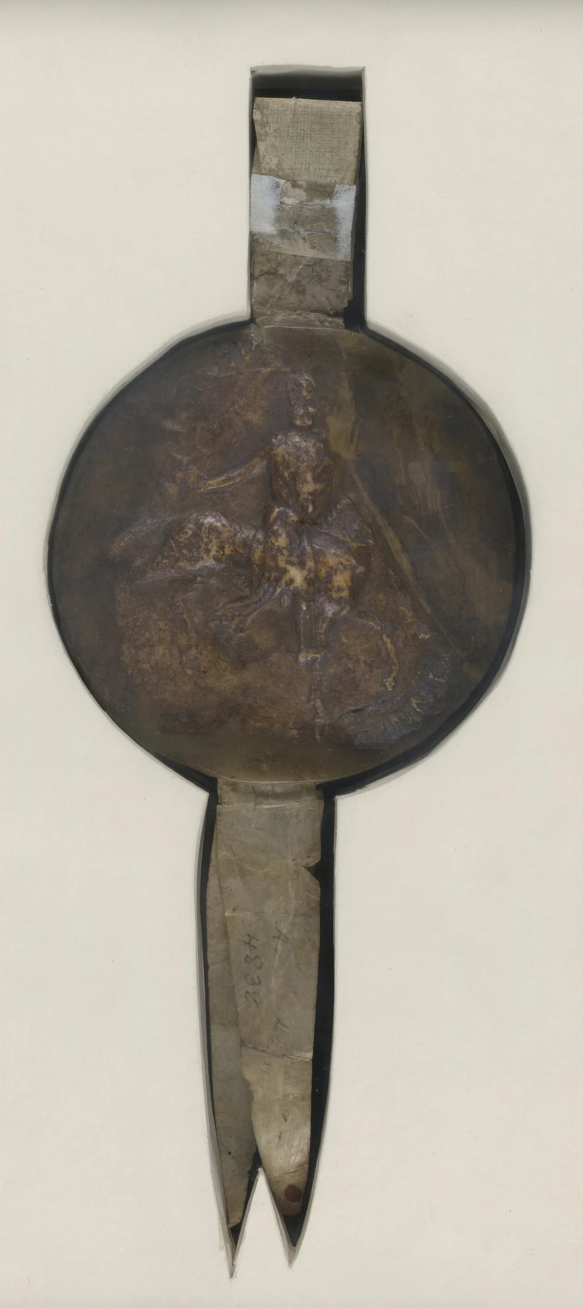 Grand sceau de cire du roi Jean sans Terre pendant au bas des Articles des Barons de 1215