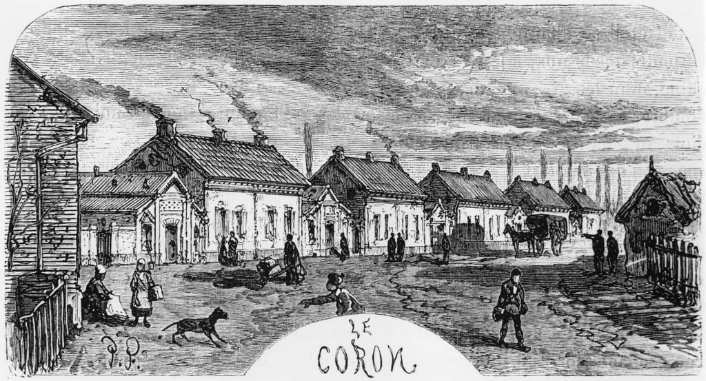 Illustration du village minier de Germinal par Jules Férat, corons et carreau de fosse dans le bassin du Nord au XIXe siècle