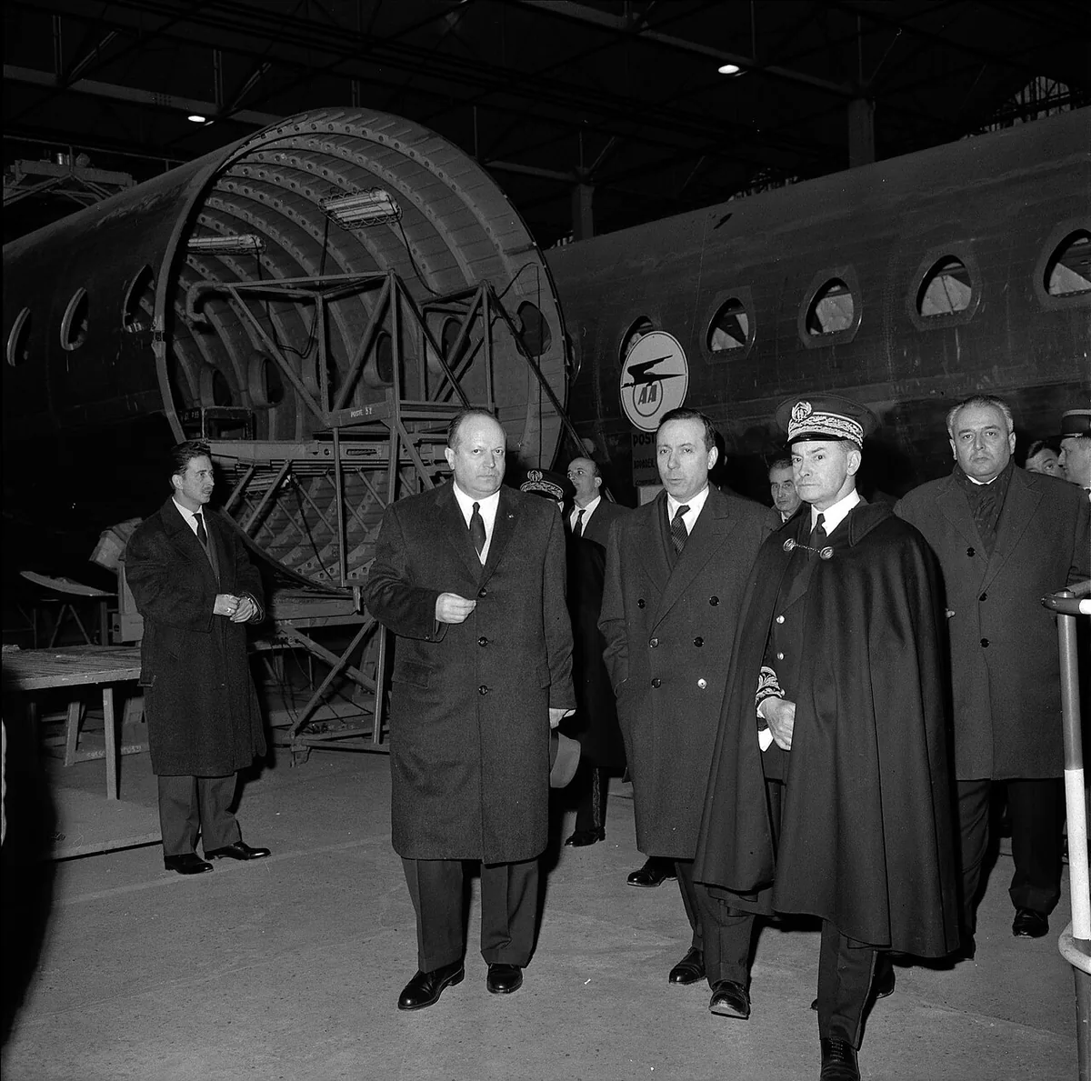 Michel Debré photographié à Toulouse en février 1962 pendant une visite officielle
