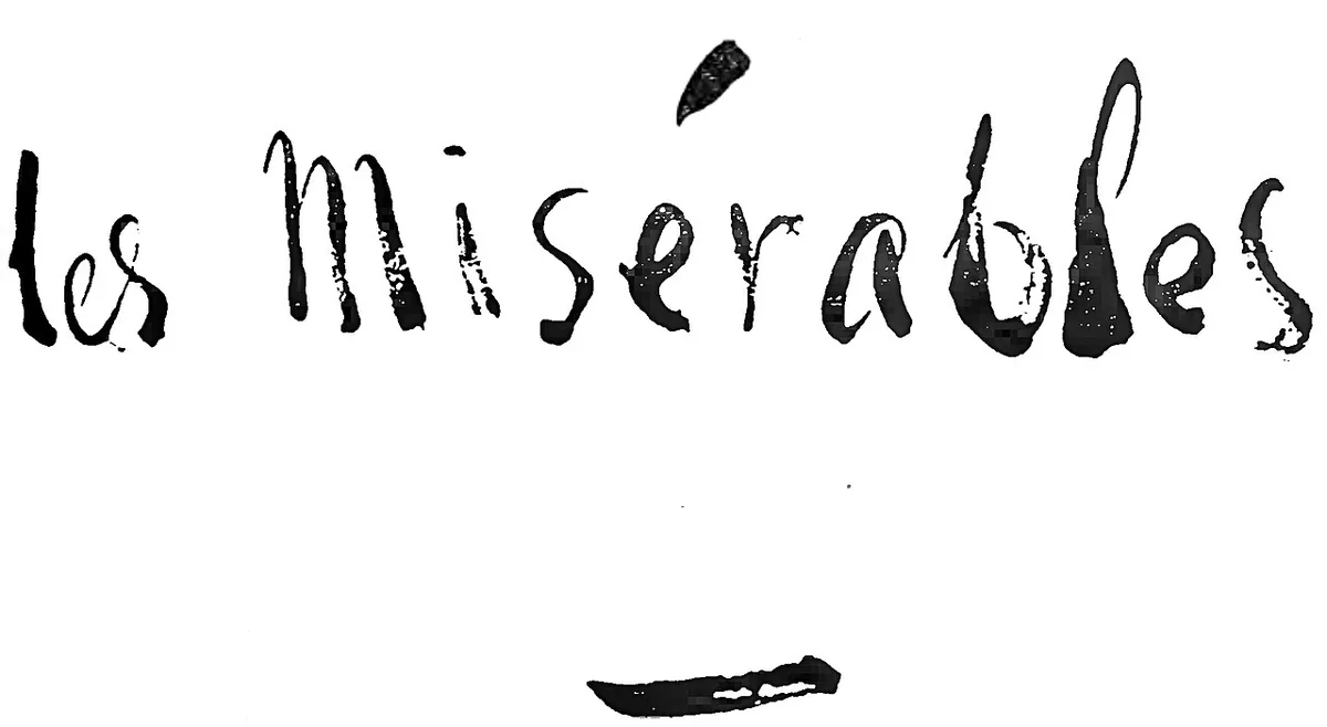 Page de titre gravée de l'édition originale de 1862 des Misérables de Victor Hugo