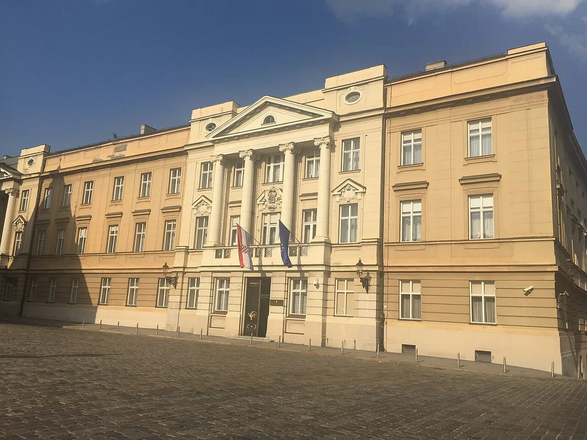 Palais du Sabor, siège du Parlement croate, sur la place Saint-Marc à Zagreb