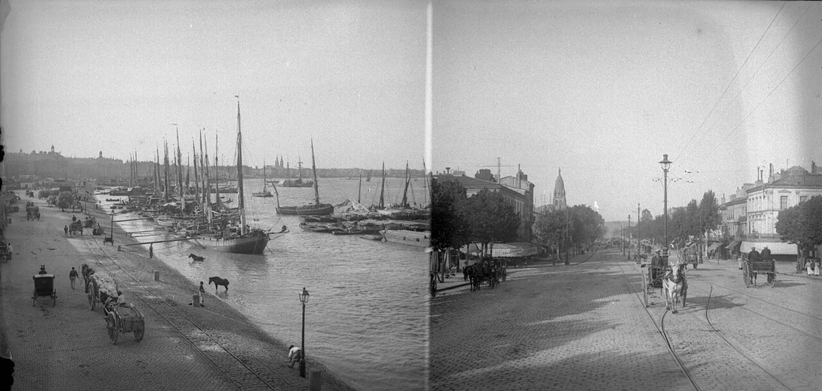 Port marchand de Bordeaux historique, quais de la Garonne, bateaux et activité portuaire