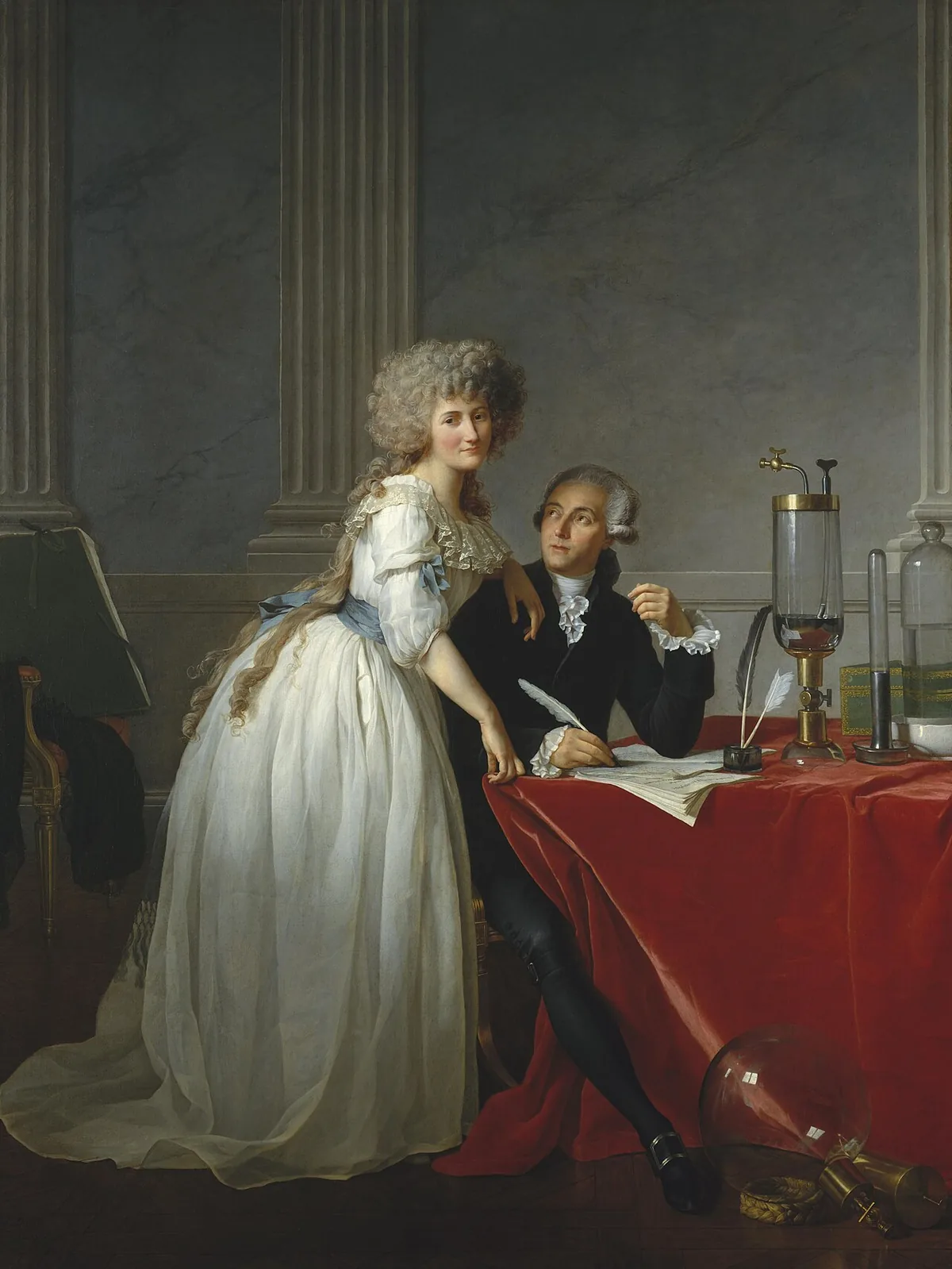 Portrait d'Antoine Lavoisier et de son épouse Marie-Anne Paulze peint par Jacques-Louis David en 1788