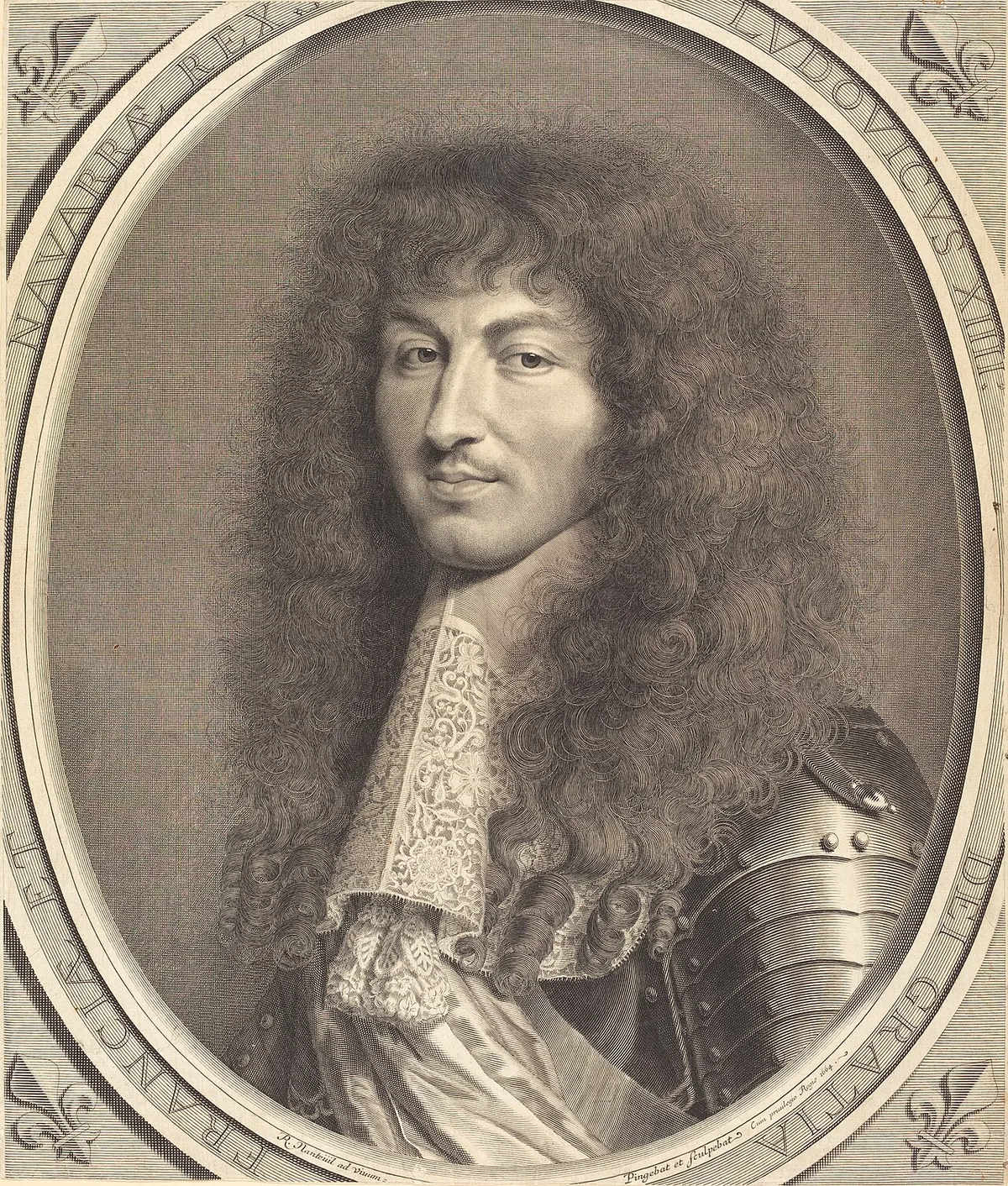 Portrait gravé de Louis XIV par Robert Nanteuil, daté de 1664
