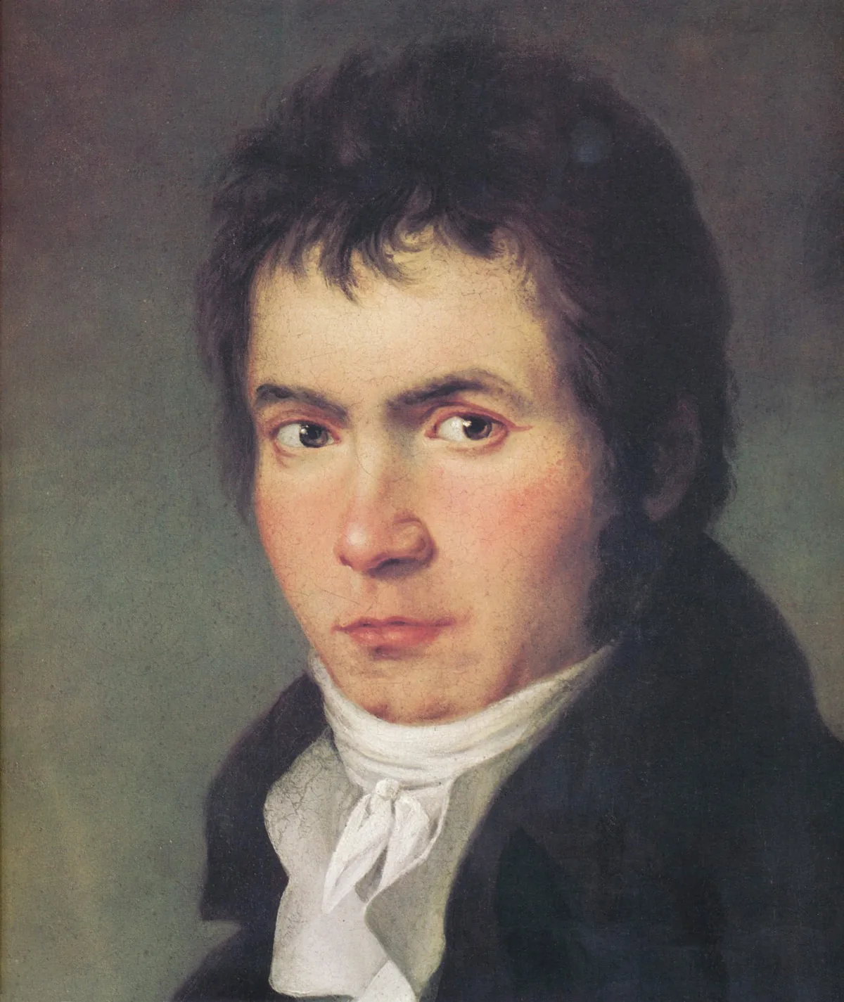 Portrait de Ludwig van Beethoven vers 1804-1805 par Joseph Willibrord Mähler, à l'époque de la composition de la Cinquième