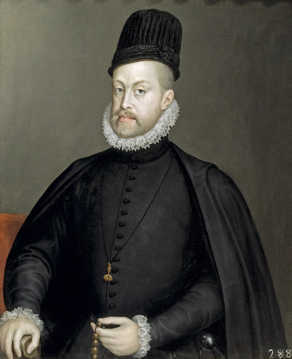 Portrait de Philippe II d'Espagne peint par Sofonisba Anguissola, conservé au musée du Prado à Madrid