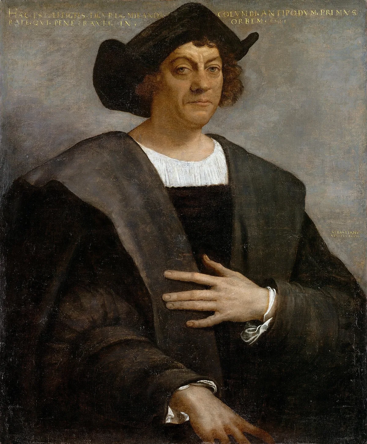 Portrait posthume d'un homme identifié comme Christophe Colomb, attribué à Sebastiano del Piombo vers 1519