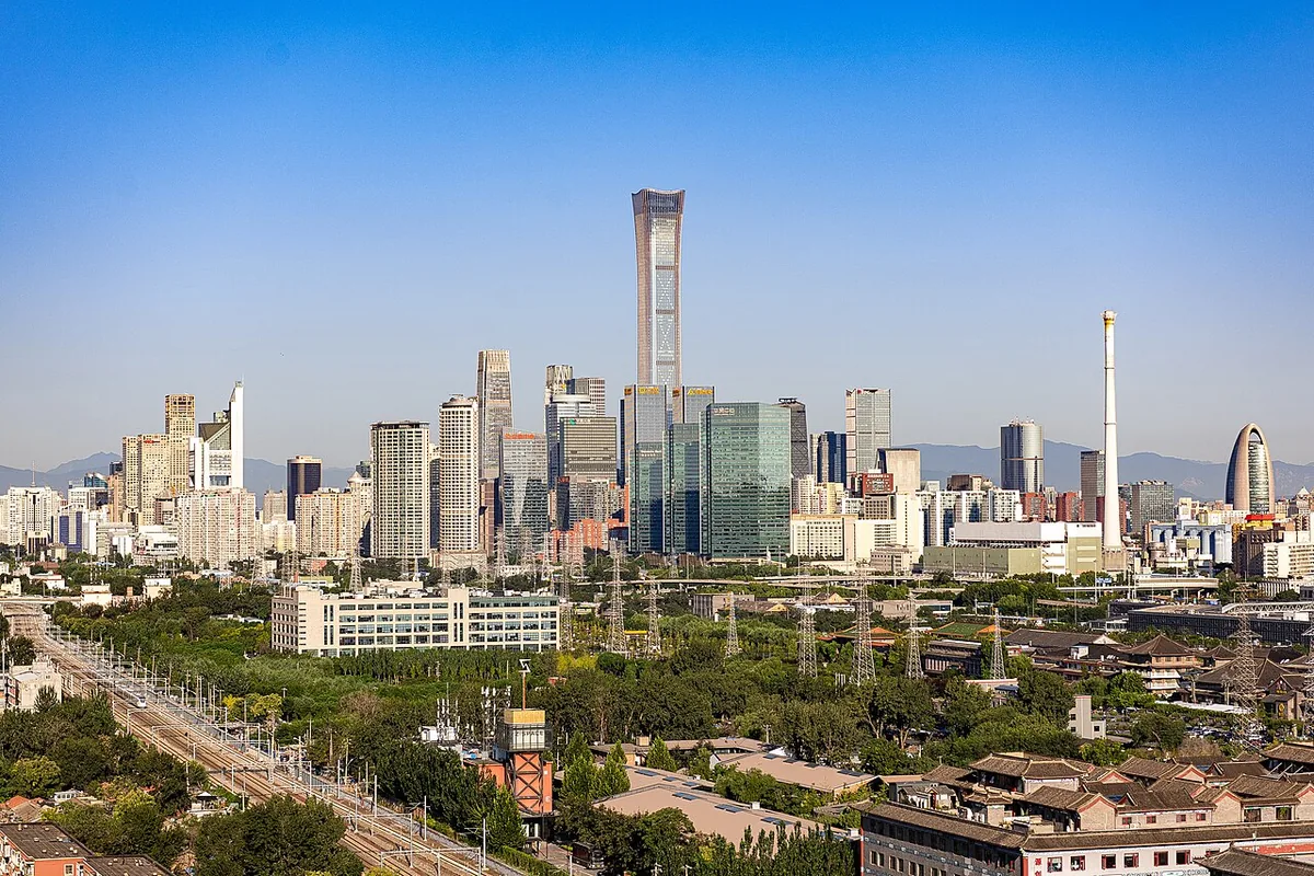 Quartier central des affaires de Pékin avec ses gratte-ciel dont la tour China Zun
