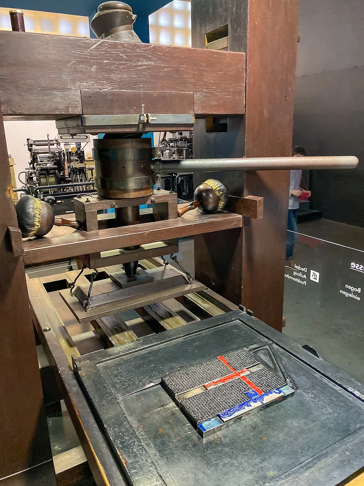 Réplique de la presse à imprimer de Gutenberg exposée au Gutenberg-Museum de Mayence