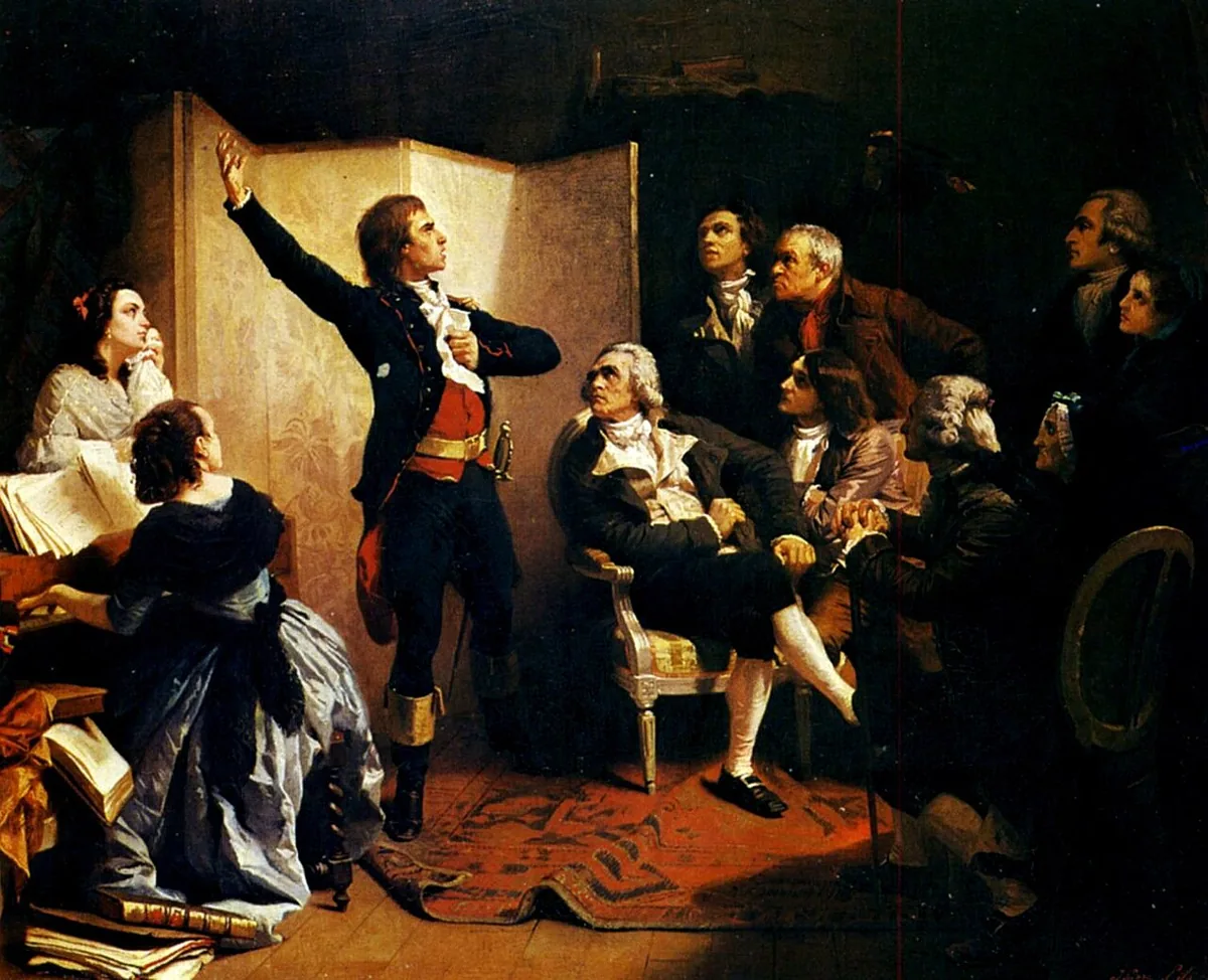 Tableau d'Isidore Pils montrant Rouget de Lisle chantant La Marseillaise pour la première fois chez le maire Dietrich