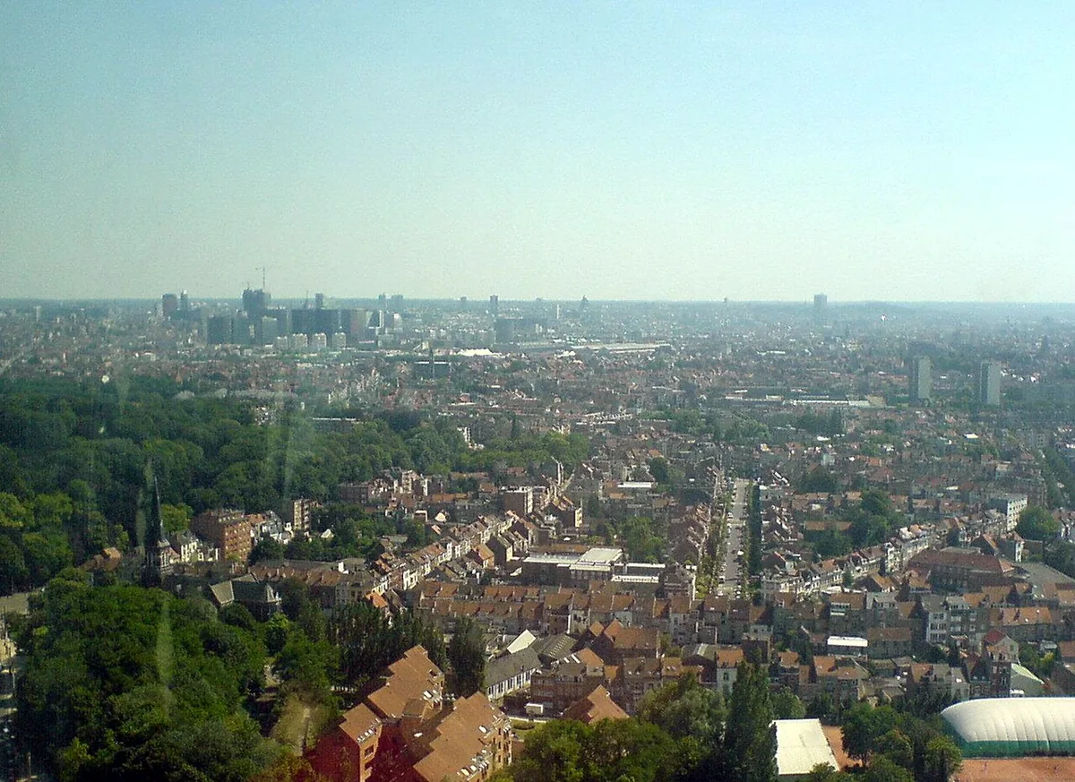 Vue aérienne du centre urbain dense de Bruxelles en Belgique