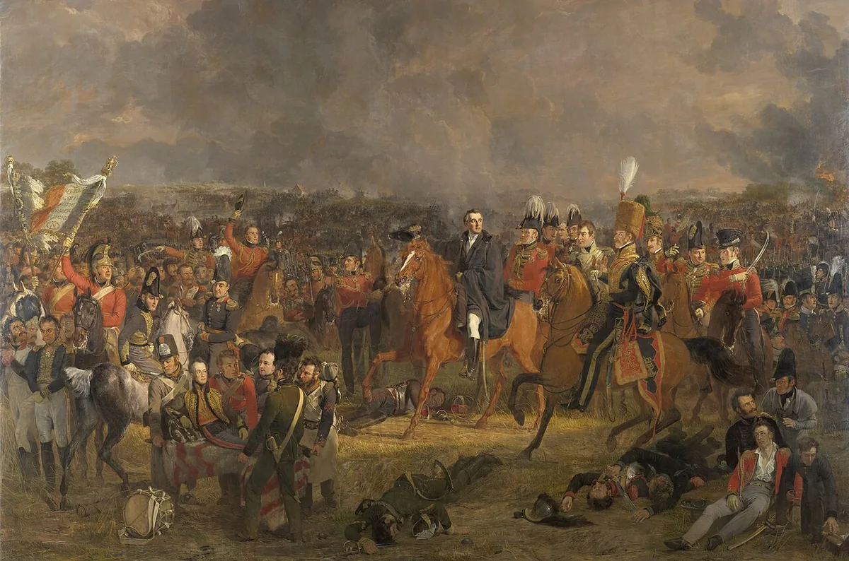 Wellington à cheval au soir de la bataille de Waterloo, vaste toile de Jan Willem Pieneman conservée au Rijksmuseum